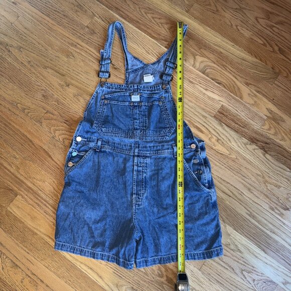 Vintage Calvin Klein Bib Overalls Shorts Jeans Denim Womens L Double Stone Wash - Picture 16 of 16